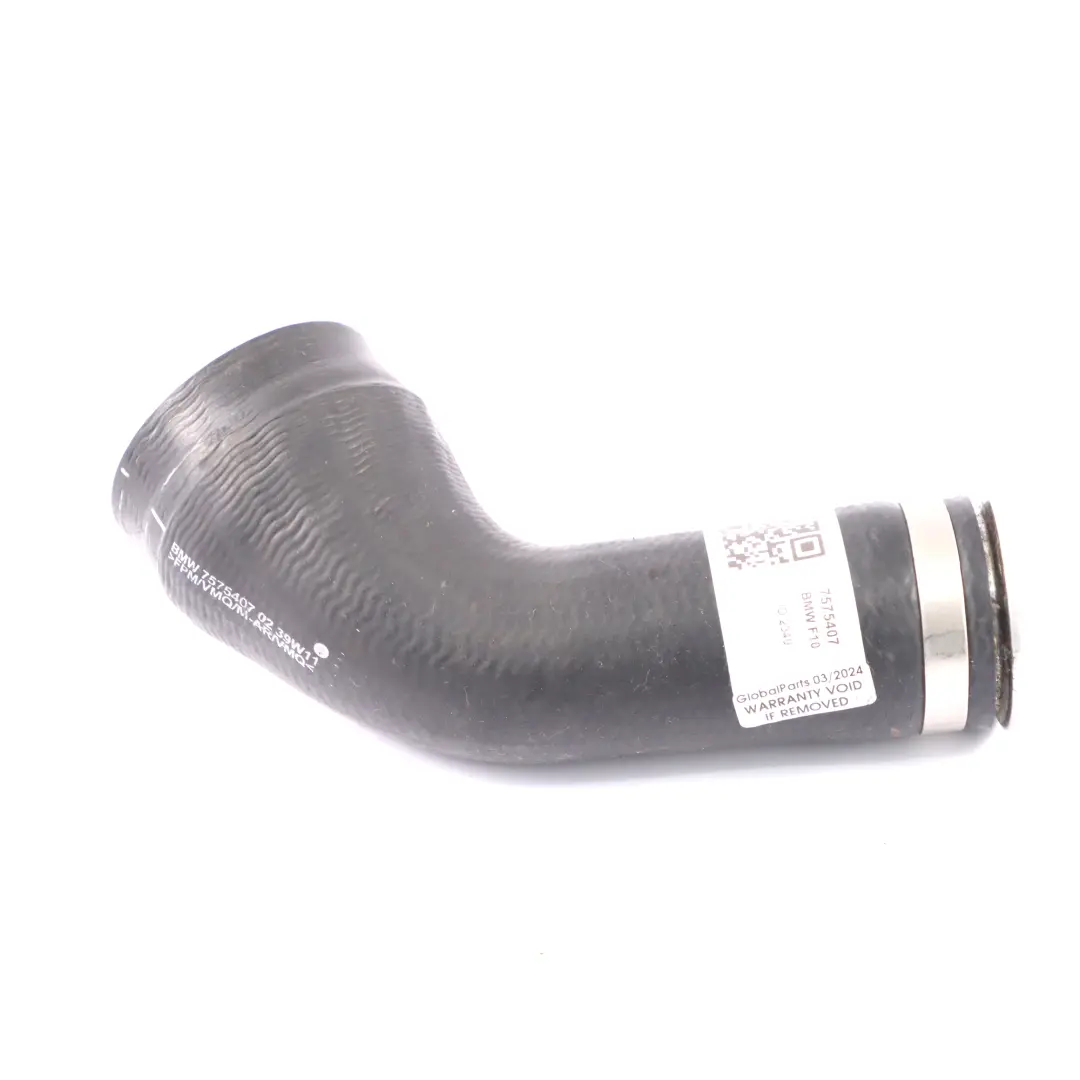 Hose BMW F10 F06 F12 F13 Petrol N63 Charge Air Line Cyl.5-8 to Intercooler with Part number 7575407 Intercooler Hose BMW F10 F06 F12 F13 Petrol N63 Charge Air Line Cyl.5-8 - SKU 7575407 - Part number 7575407