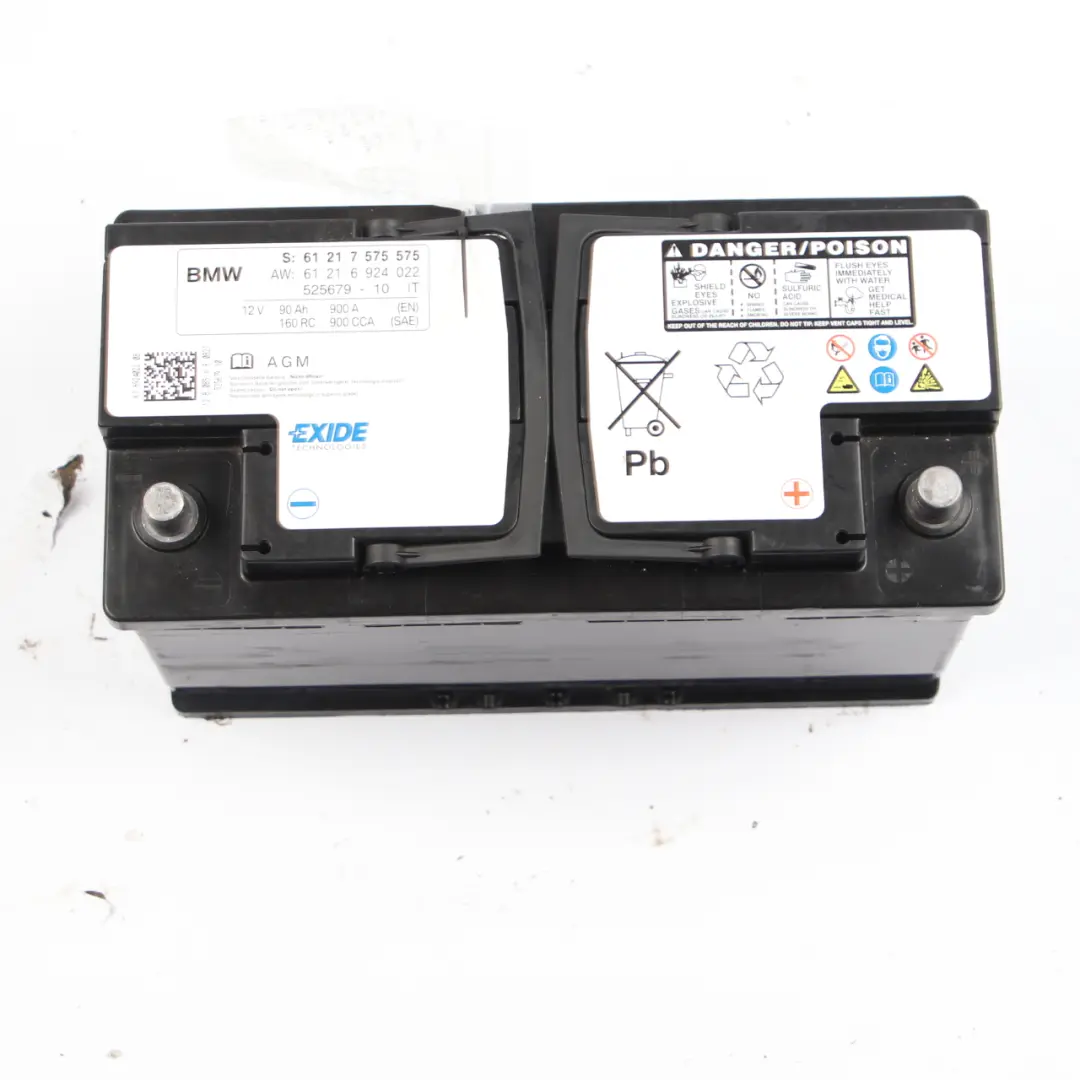 EXIDE AGM 12V Accumulator Battery 90Ah 900A to BMW with Part number 7575575 BMW EXIDE AGM 12V Accumulator Battery 90Ah 900A - SKU 7575575 - Part number 7575575
