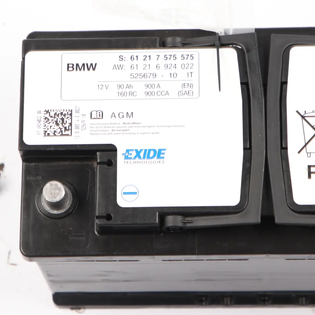 EXIDE AGM 12V Accumulator Battery 90Ah 900A to BMW with Part number 7575575 BMW EXIDE AGM 12V Accumulator Battery 90Ah 900A - SKU 7575575 - Part number 7575575