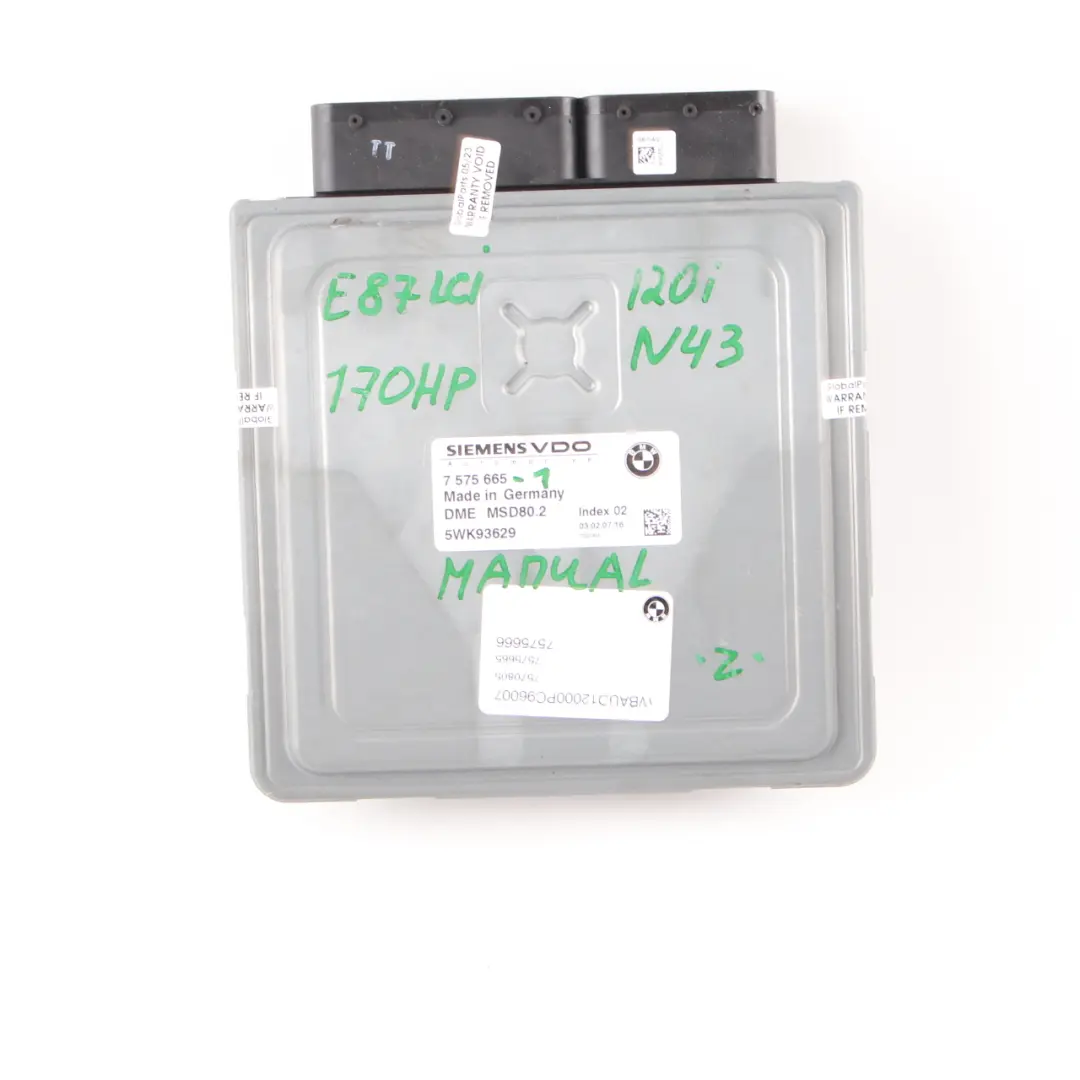 BMW E87 LCI E90 E91 120i 320i Petrol N43 170HP ECU KIT DME CAS3 Clave - SKU 7575665-1 - Número de pieza 7575665