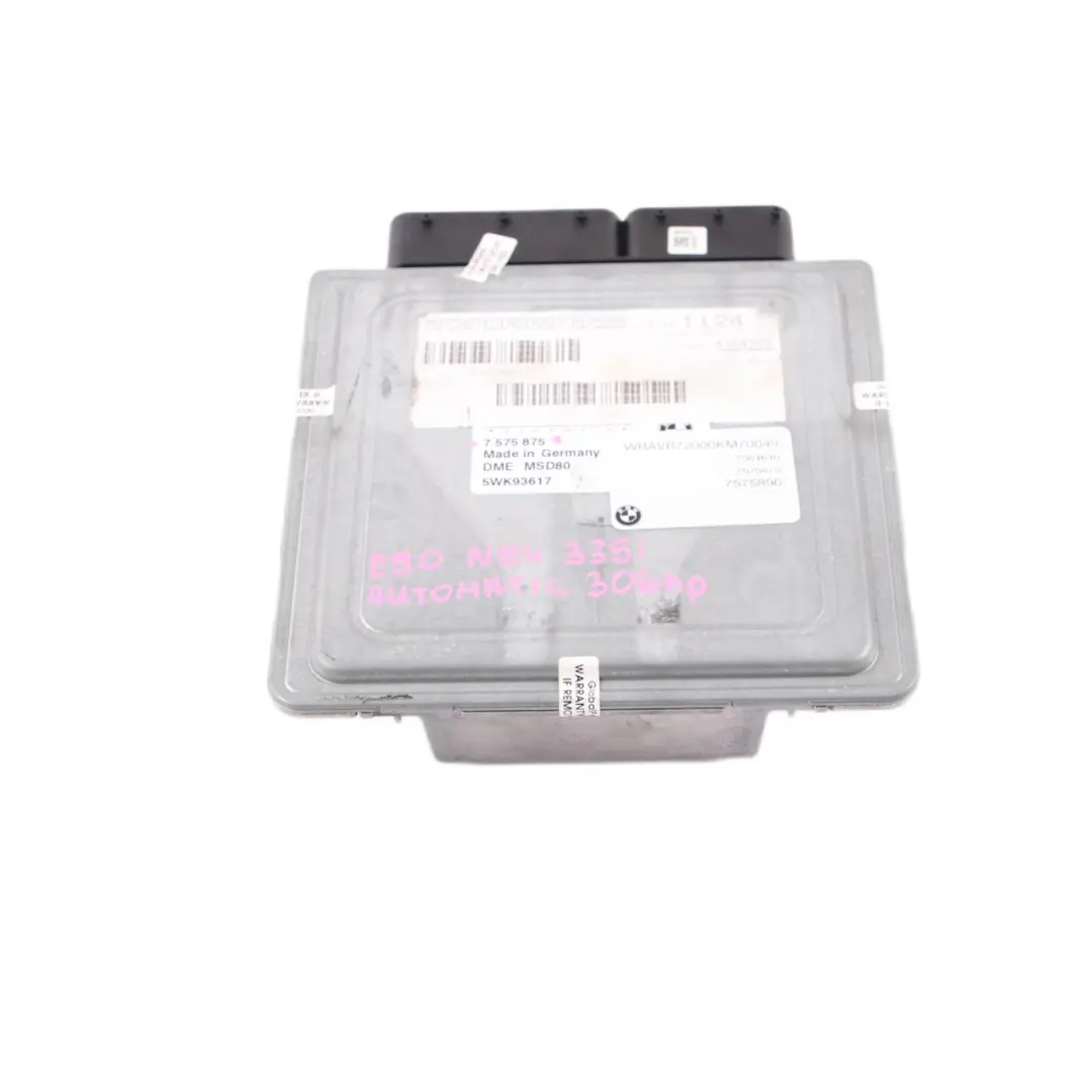 306HP N54 Engine Control Unit ECU Kit DME Automatic to BMW E90 E91 335i with Part number 7575875 BMW E90 E91 335i 306HP N54 Engine Control Unit ECU Kit DME Automatic - SKU 7575875 - Part number 7575875