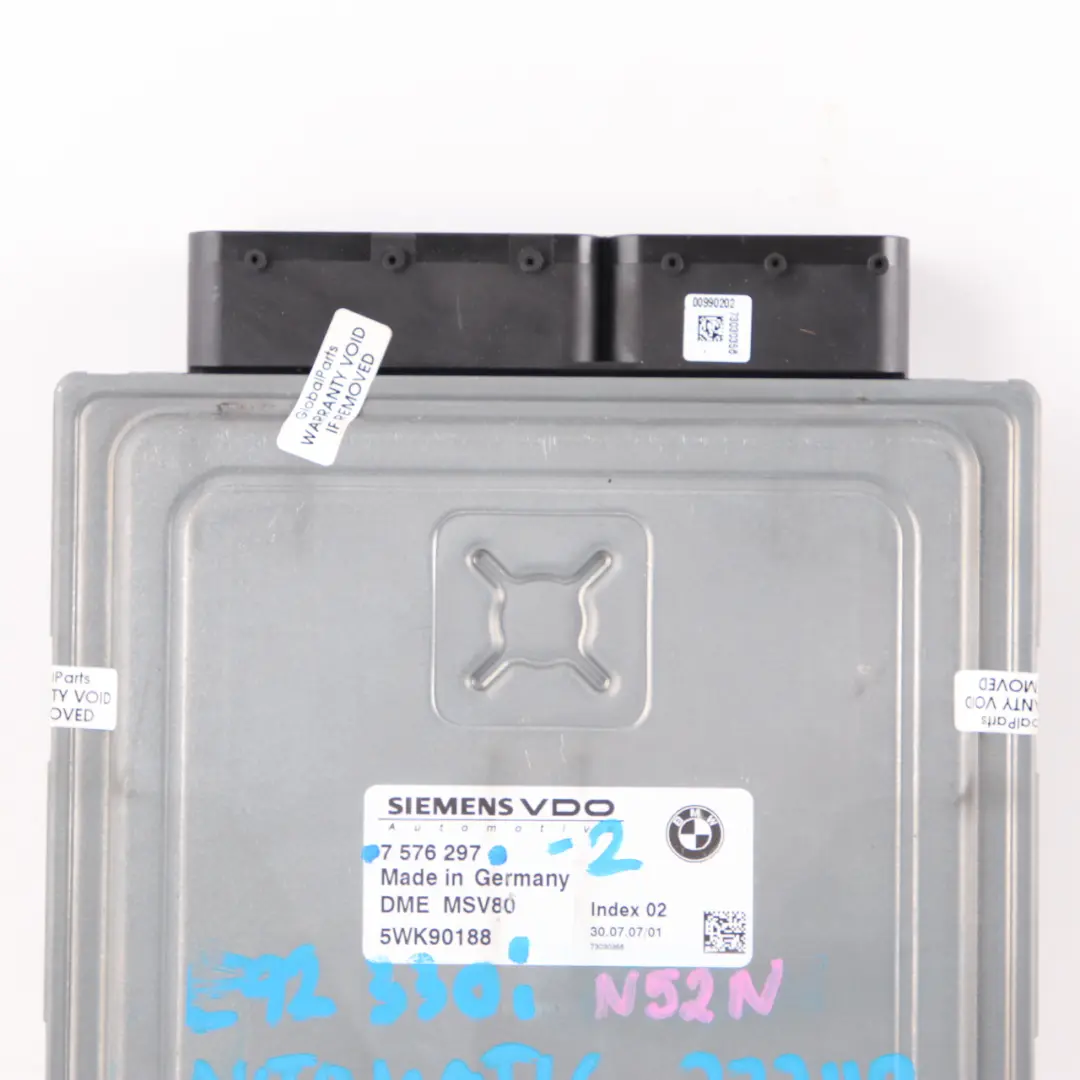 272HP N52N Engine Control Unit ECU DME Automatic to BMW E90 E92 330i with Part number 7576297 BMW E90 E92 330i 272HP N52N Engine Control Unit ECU DME Automatic - SKU 7576297-3 - Part number 7576297