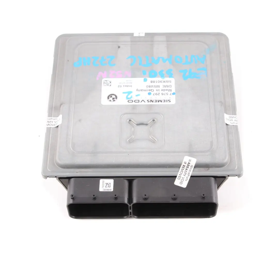 272HP N52N Engine Control Unit ECU DME Automatic to BMW E90 E92 330i with Part number 7576297 BMW E90 E92 330i 272HP N52N Engine Control Unit ECU DME Automatic - SKU 7576297-3 - Part number 7576297