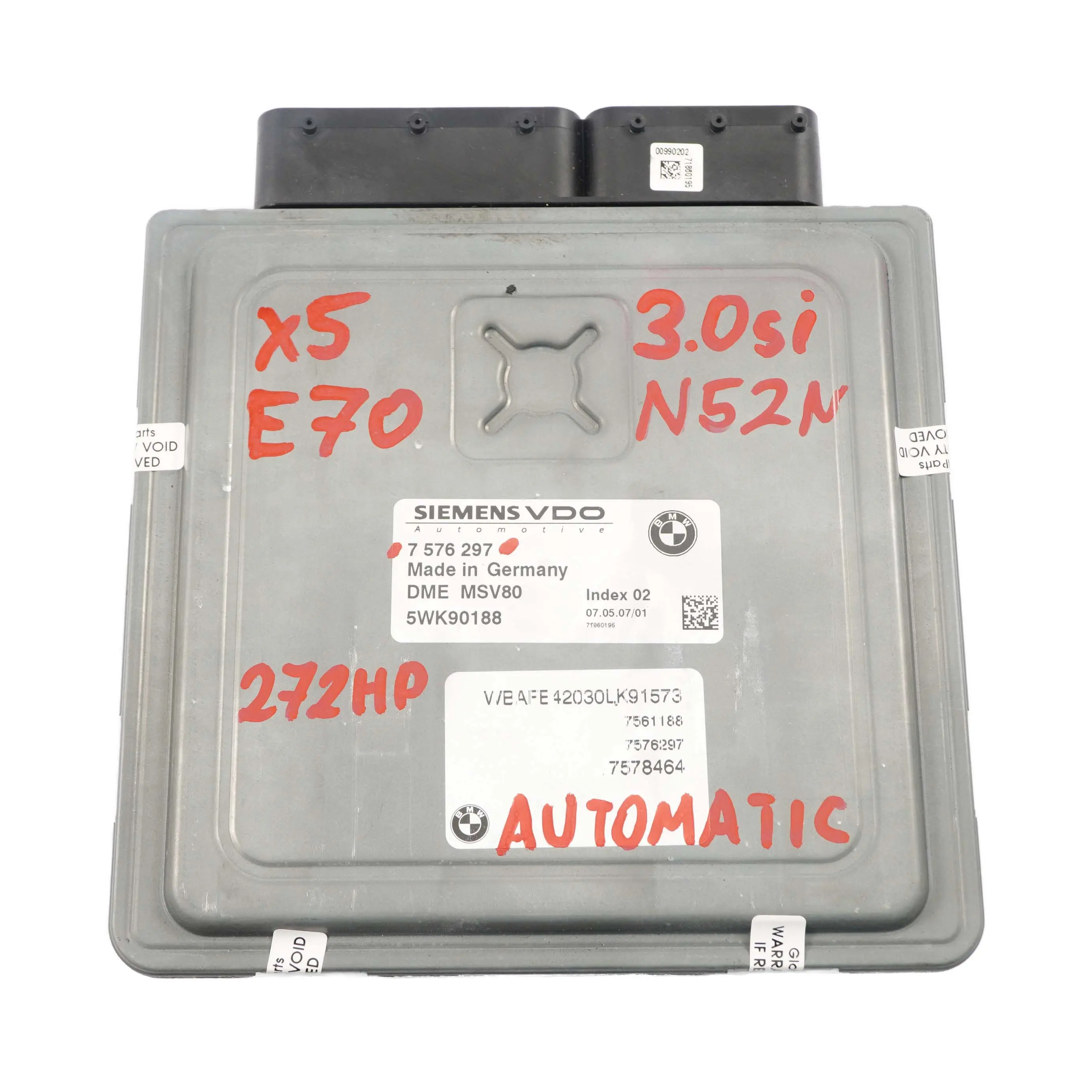 BMW E70 3.0Si 272Hp N52N Ecu Unit? Controllo Motore Kit Dme 7576297 Automatico