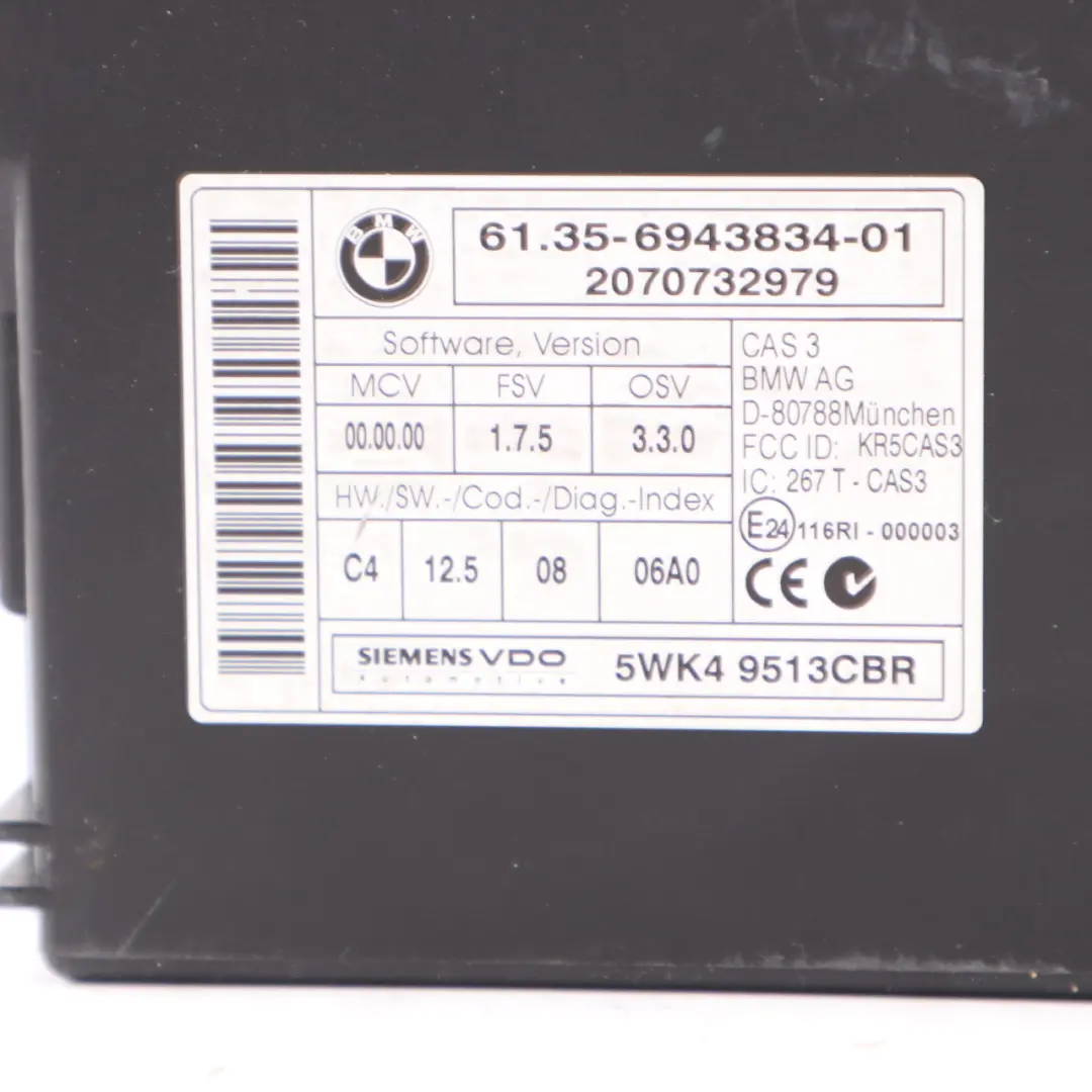 N53 218HP ECU Kit Control Unit DME Automatic BMW E90 E91 E92 E93 325i - SKU 7576719-1 - Part number 7576719