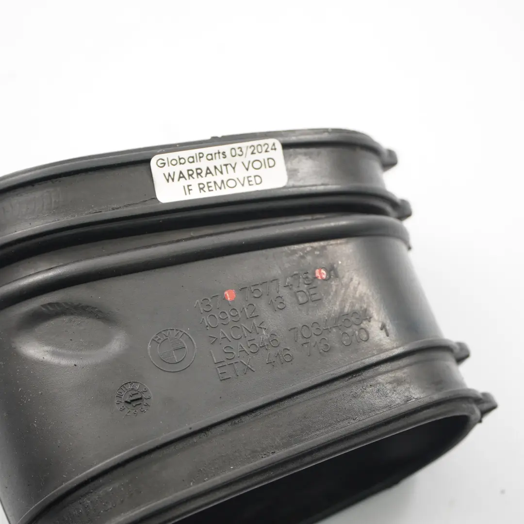 Intake Hose BMW F10 F11 F13 X5 E70 N63 Rubber Boot Pipe Line to Air with Part number 7577475 Air Intake Hose BMW F10 F11 F13 X5 E70 N63 Rubber Boot Pipe Line - SKU 7577475 - Part number 7577475