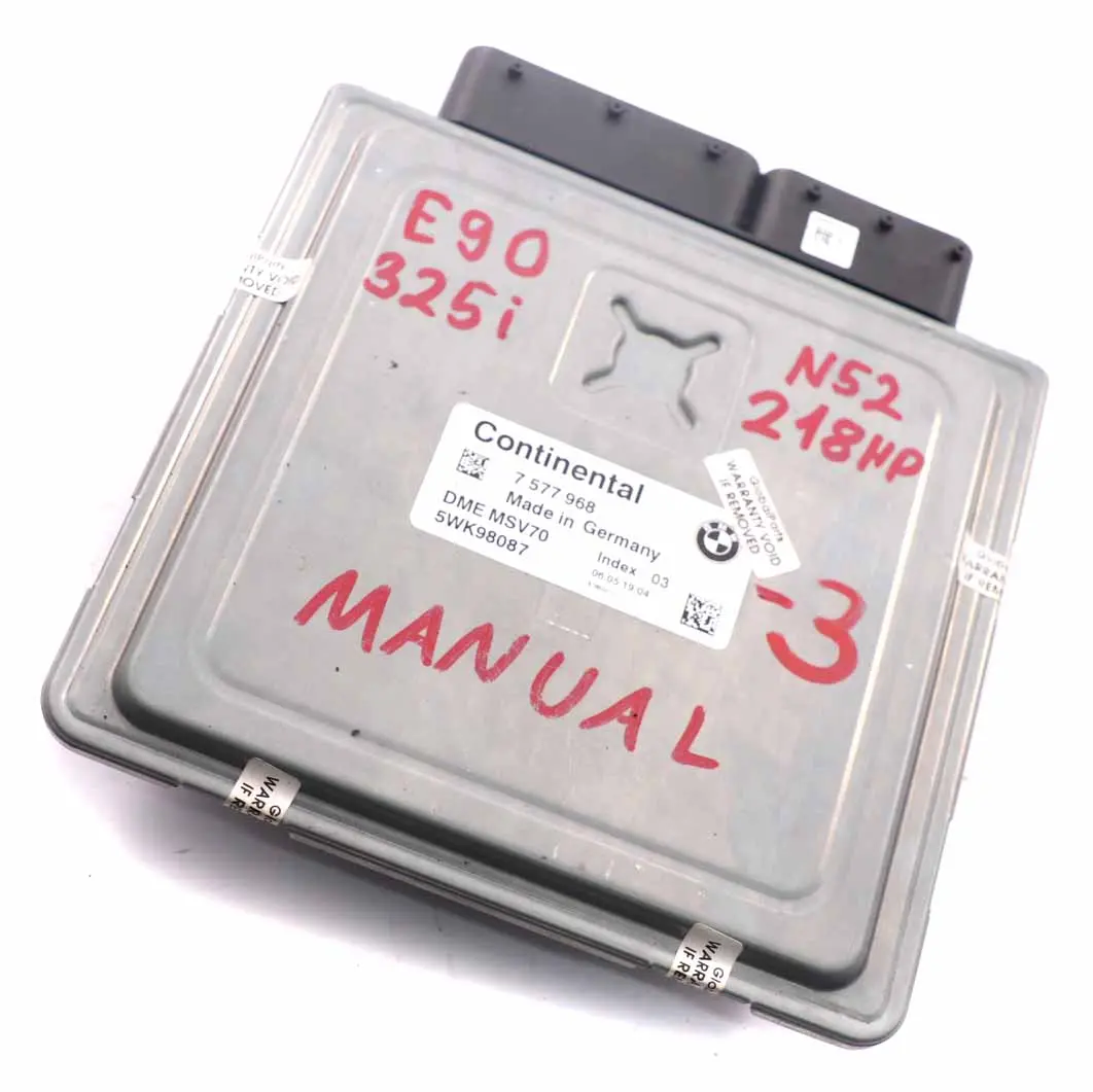 N52 325i 525i Motor Steuergerät ECU DME Schaltgetriebe BMW E60 E90 E91 - SKU 7577968-3 - Teilenummer 7577968