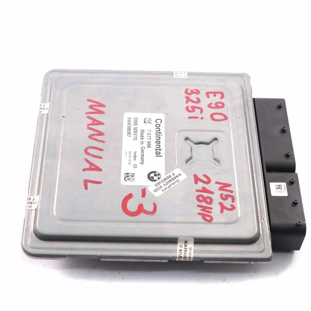 N52 325i 525i Motor Steuergerät ECU DME Schaltgetriebe für BMW E60 E90 E91 mit Teilenummer 7577968 BMW E60 E90 E91 N52 325i 525i Motor Steuergerät ECU DME Schaltgetriebe - SKU 7577968-3 - Teilenummer 7577968