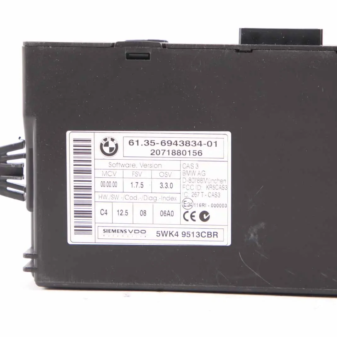 BMW E60 E90 LCI 325i 525i N53 218HP ECU Kit DME + CAS3 + 2 Keys Manual - SKU 7578020-4 - Part number 7578020