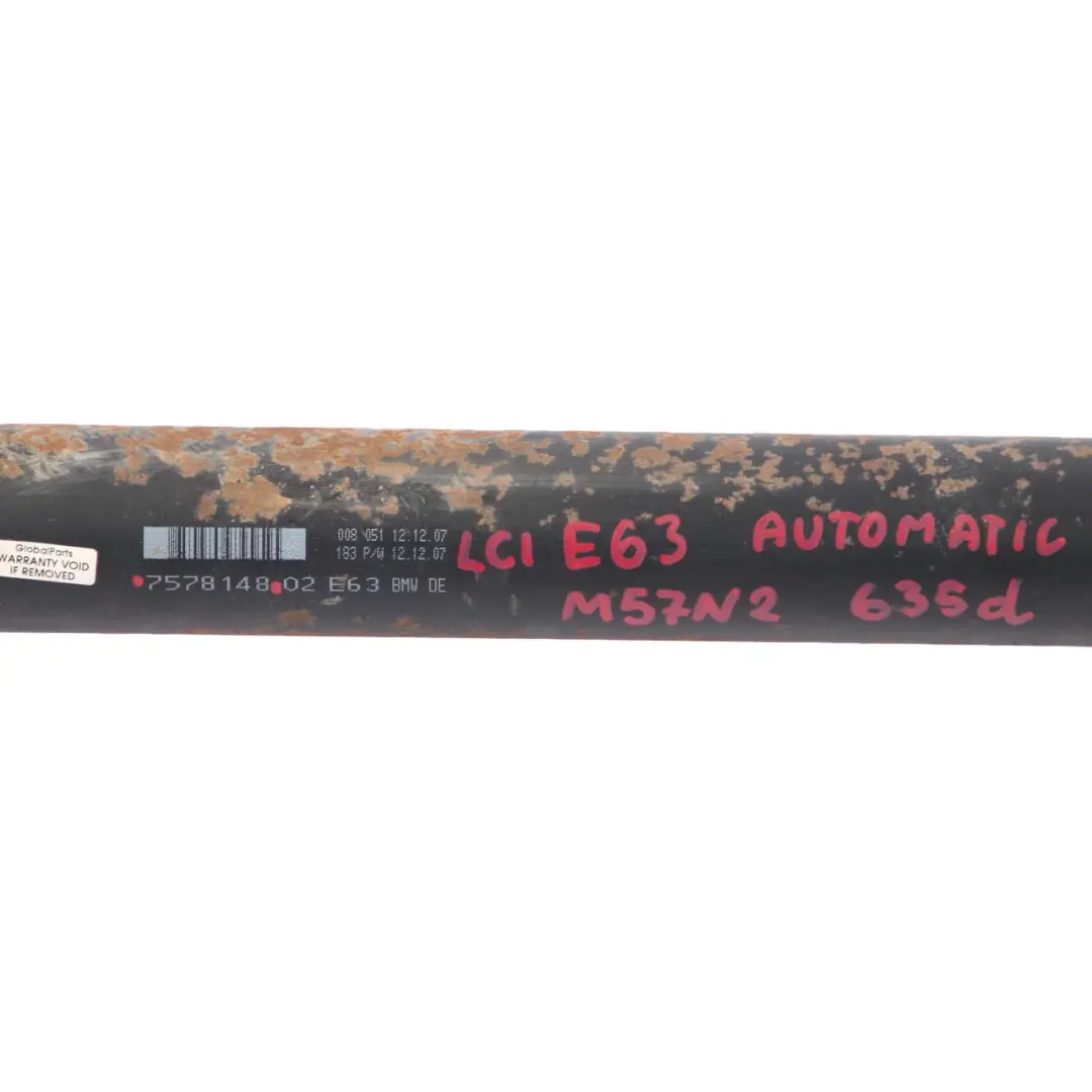 M57N2 Diesel Drive Prop Shaft Propshaft Automatic to BMW E63 E64 LCI 635d with Part number 7578148 BMW E63 E64 LCI 635d M57N2 Diesel Drive Prop Shaft Propshaft Automatic - SKU 7578148 - Part number 7578148