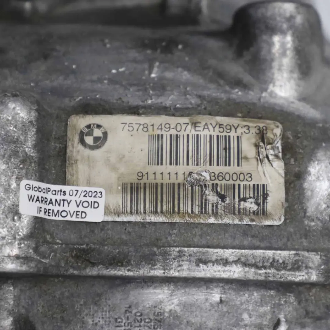 Differential Diff 3,38 Ratio 7578149 WARRANTY to BMW F10 F11 Rear with Part number 7578150 BMW F10 F11 Rear Differential Diff 3,38 Ratio 7578149 WARRANTY - SKU 7578150 - Part number 7578150