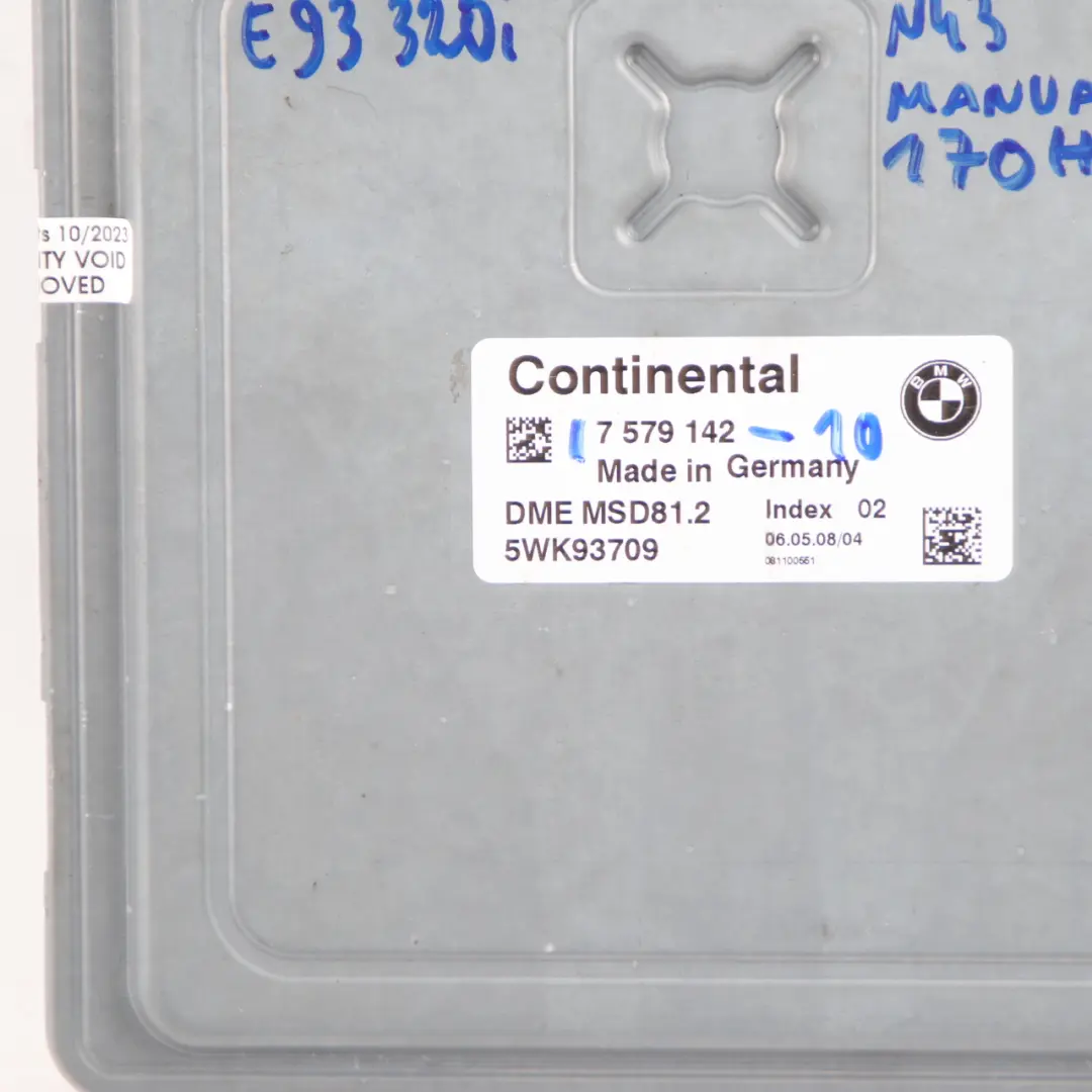BMW E87 LCI E90 120i 320i Petrol N43 Engine ECU KIT DME CAS3 Key Manual - SKU 7579142-10 - Part number 7579142