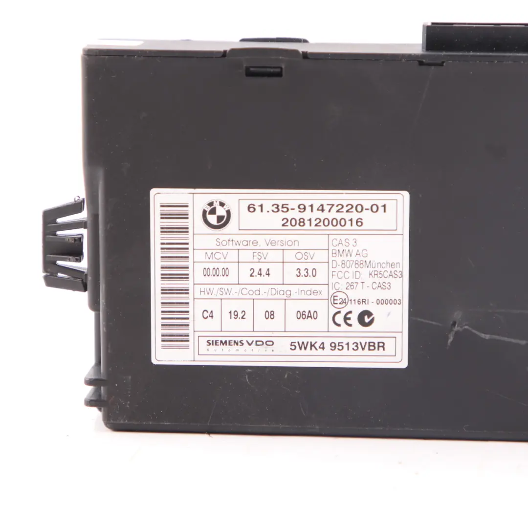 BMW E87 LCI E90 120i 320i Petrol N43 Engine ECU KIT DME CAS3 Key Manual - SKU 7579142-10 - Part number 7579142