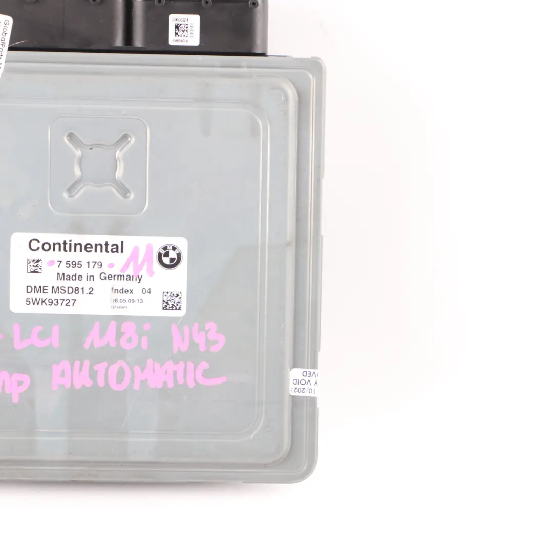 BMW E87 E90 118i 318i N43 143HP Engine Control Unit ECU DME Automatic - SKU 7579142-11 - Part number 7579142