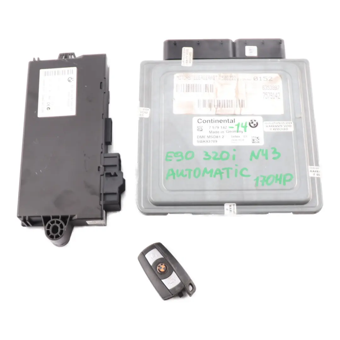BMW E87 LCI E90 120i 320i N43 170HP Zestaw ECU DME CAS3 Klucz - SKU 7579142-14 - Numer Części 7579142