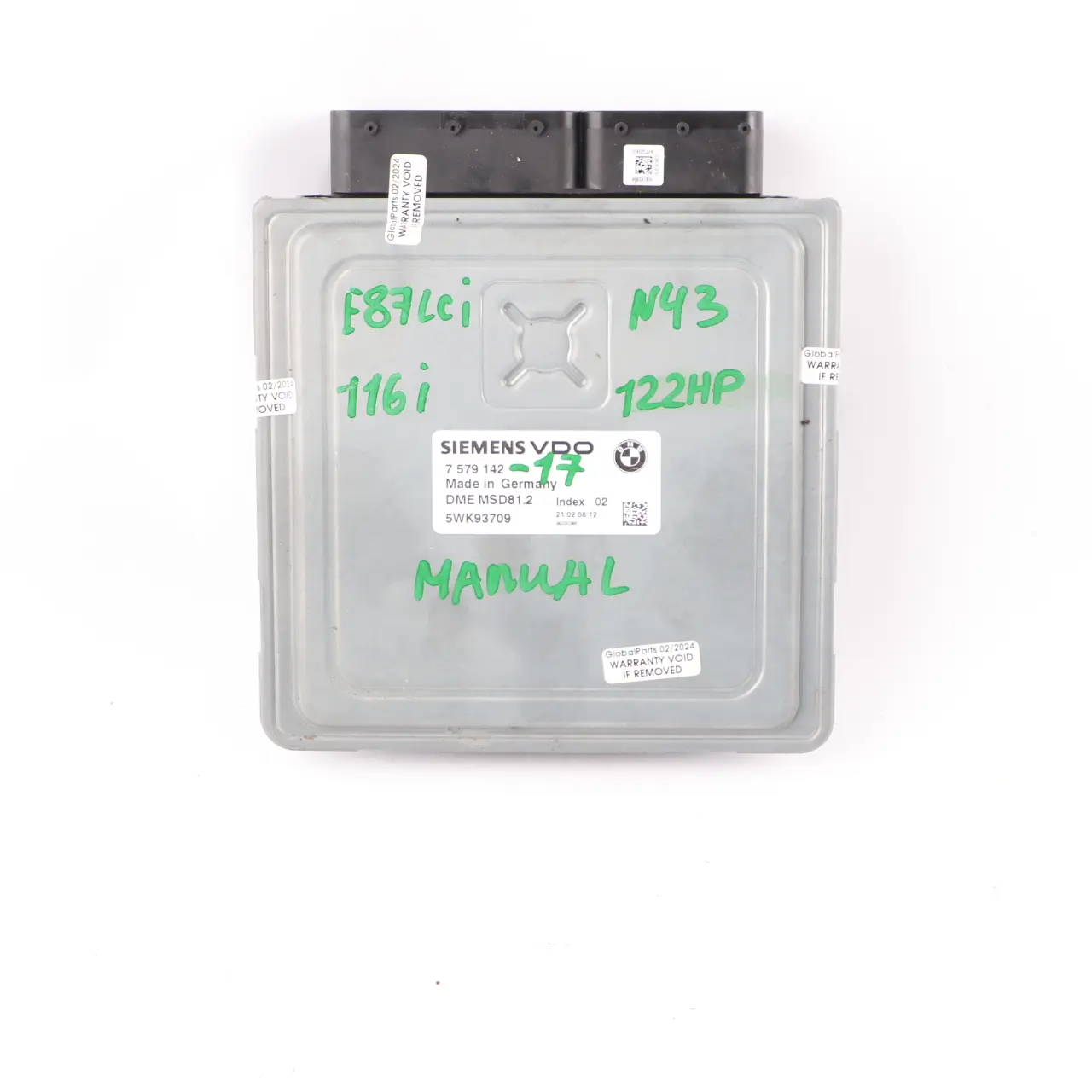 BMW E87 LCI 116i E90 316i N43 122HP Motor Steuergerät ECU DME 7579142 Manual