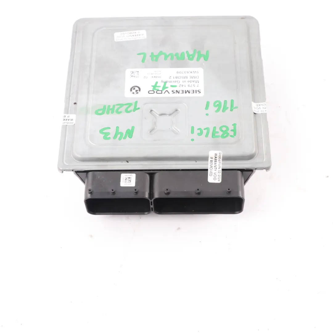 N43 122HP Engine Control Unit ECU DME Manual BMW E87 LCI 116i E90 316i - SKU 7579142-17 - Part number 7579142