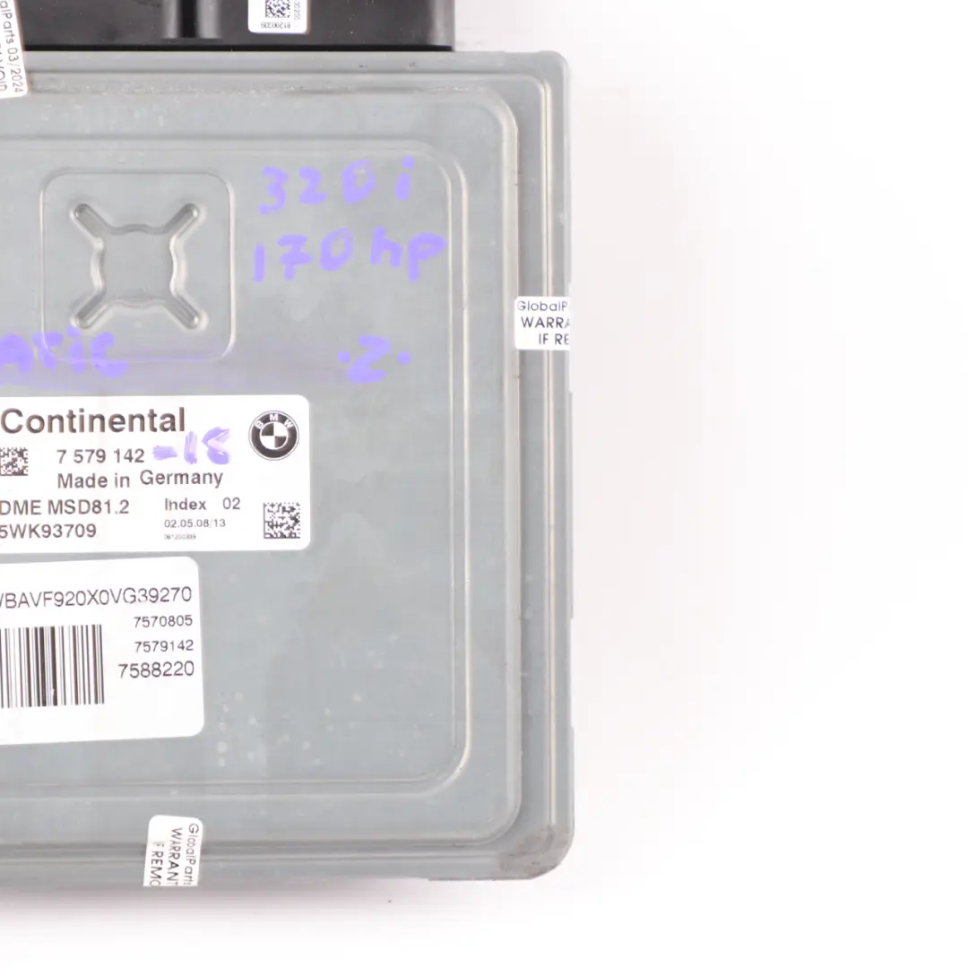 BMW E81 E87 LCI E90 120i 320i Gasolina N43 170HP Motor ECU DME Manual - SKU 7579142-18 - Número de pieza 7579142