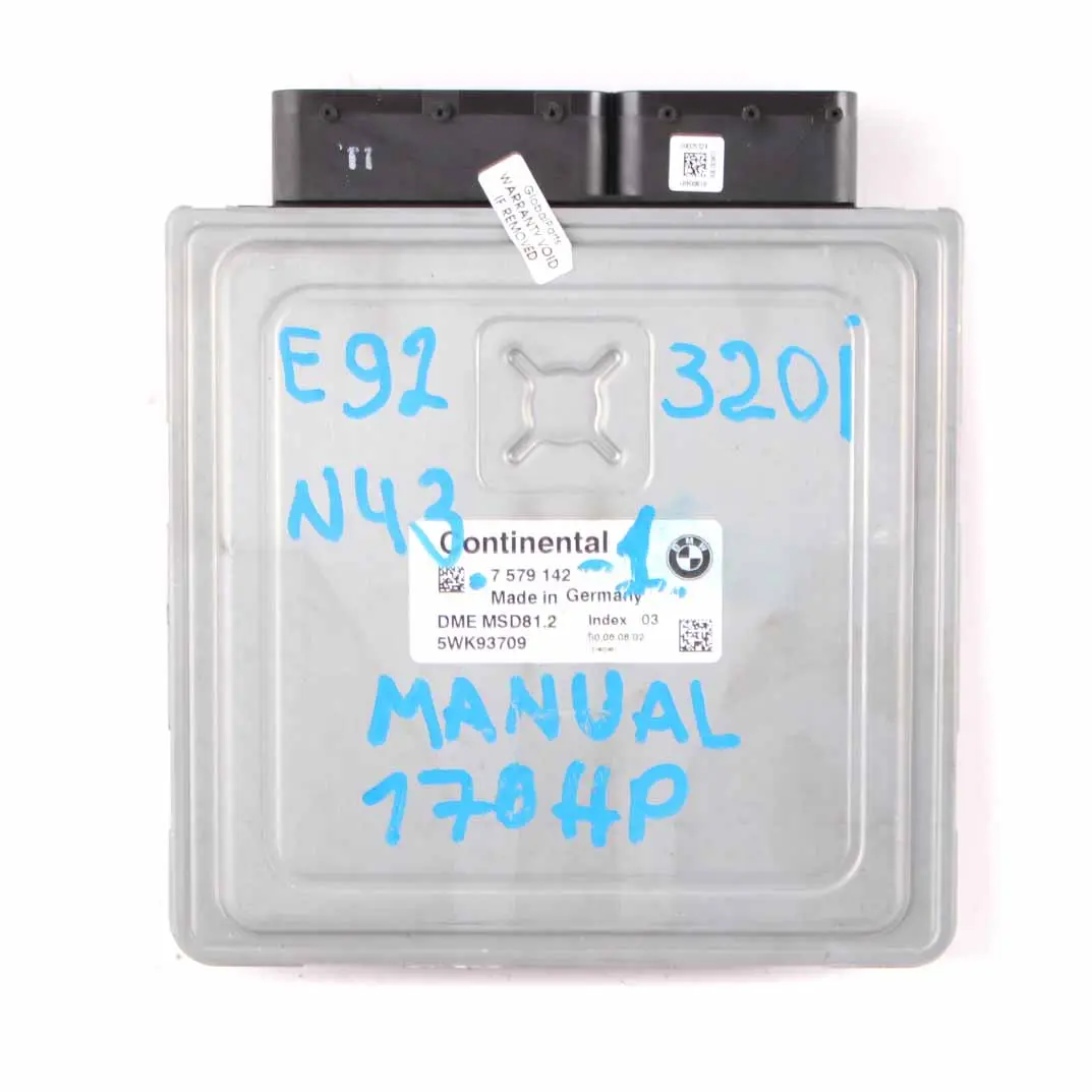 BMW E87 LCI E90 120I 320I Benzina N43 Motore ECU KIT DME CAS3 Chiave - SKU 7579142-1 - Numero di parte 7579142