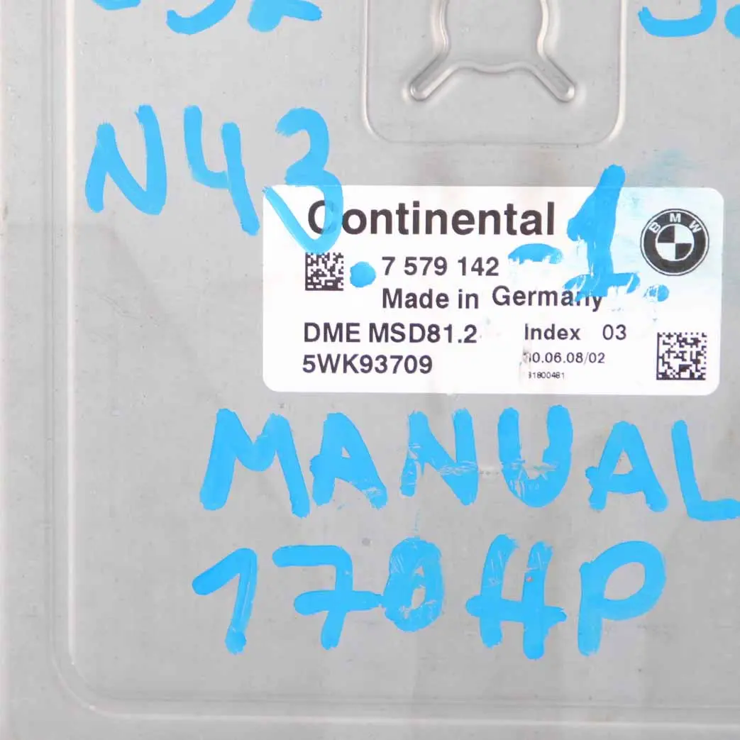 BMW E87 LCI E90 120I 320I Benzina N43 Motore ECU KIT DME CAS3 Chiave - SKU 7579142-1 - Numero di parte 7579142