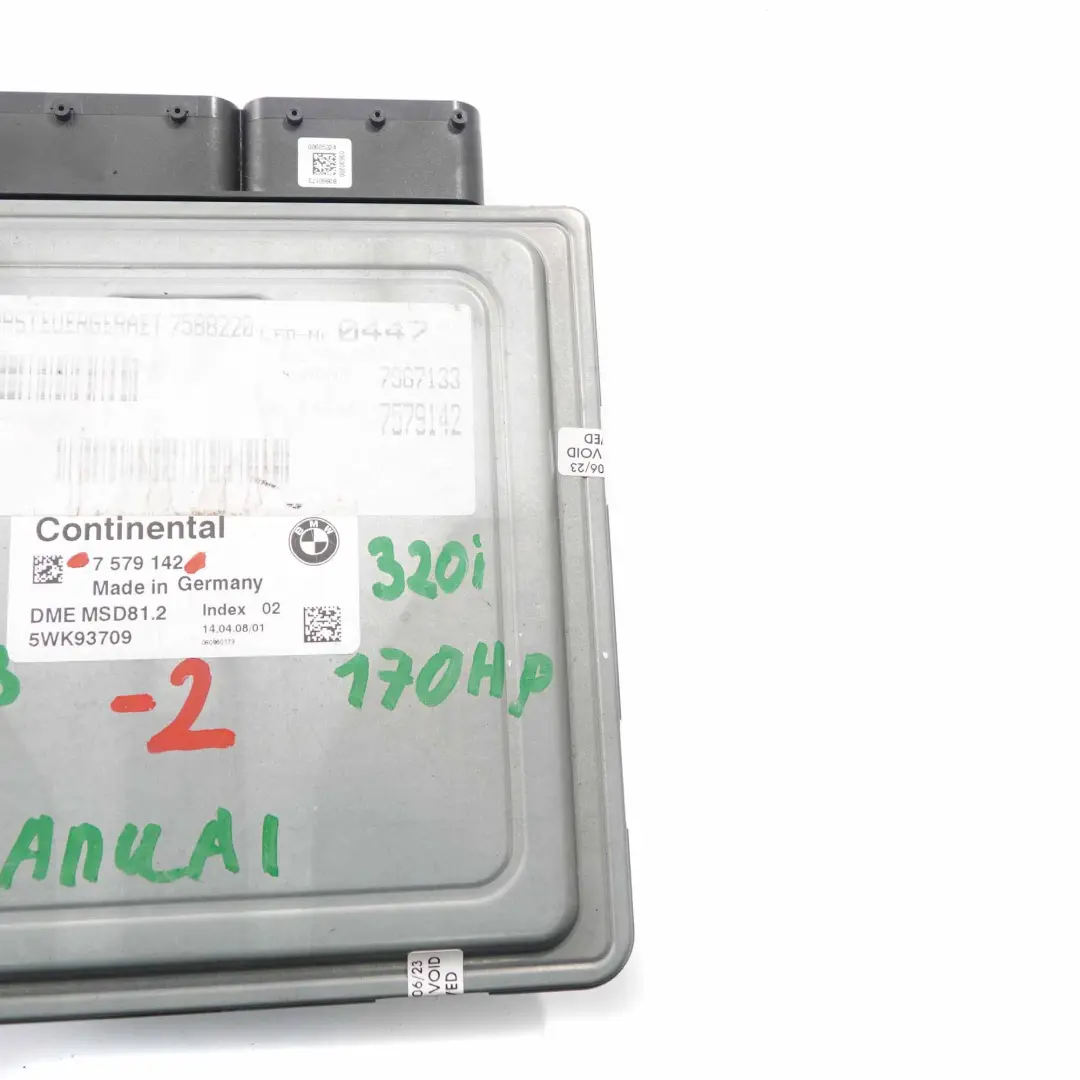 BMW E81 E87 LCI E90 120i 320i Petrol N43 170HP Engine ECU DME Manual - SKU 7579142-2 - Part number 7579142