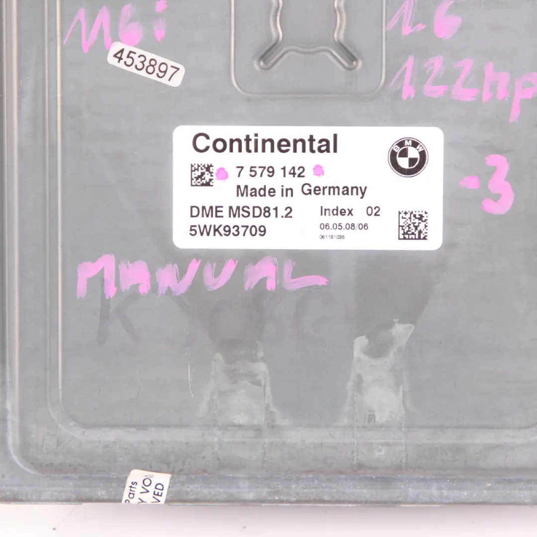 N43 ECU Control Kit DME CAS3 Keys Manual to BMW E81 E87 LCI 116i 1.6 Petrol with Part number 7579142 BMW E81 E87 LCI 116i 1.6 Petrol N43 ECU Control Kit DME CAS3 Keys Manual - SKU 7579142-3 - Part number 7579142