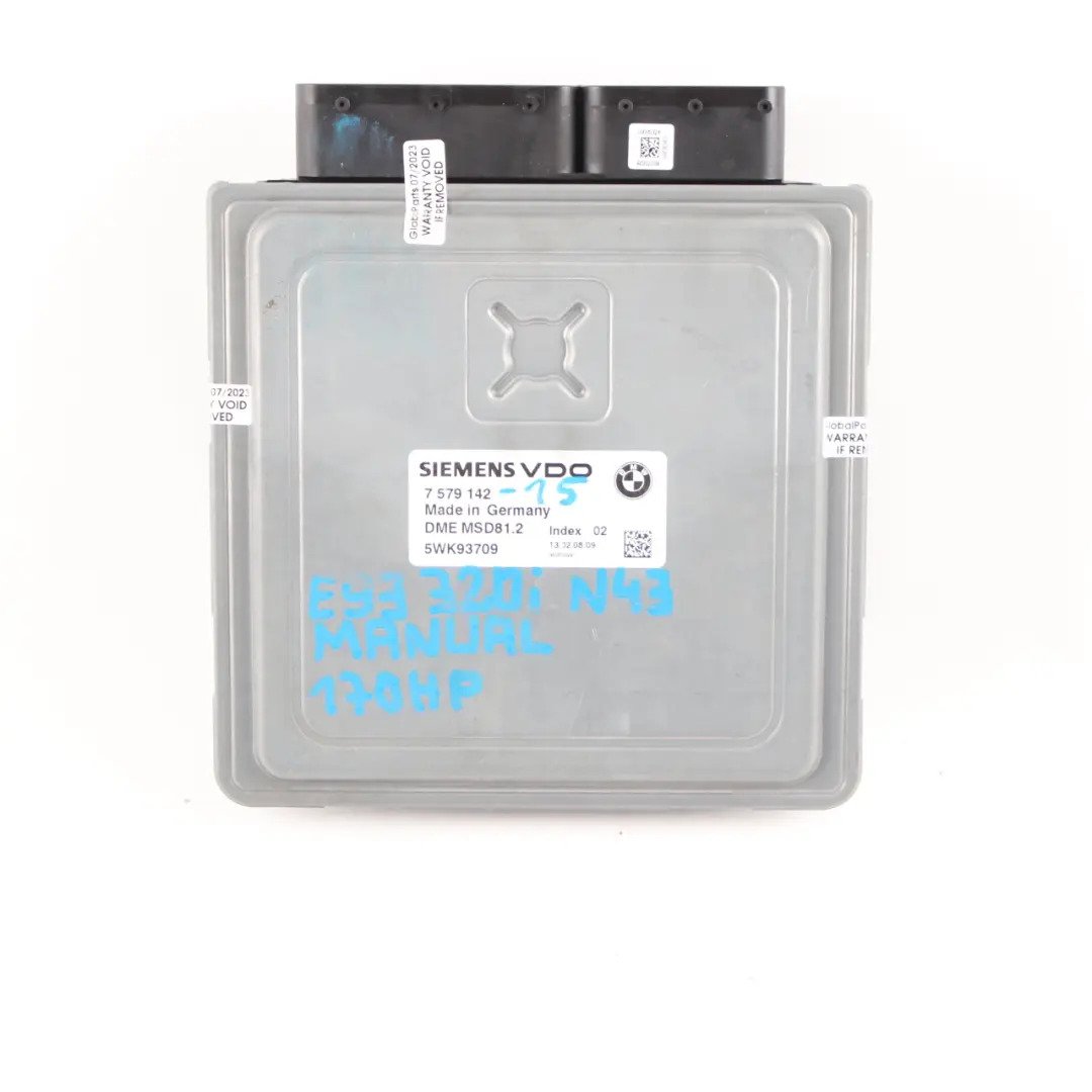 BMW E87 LCI E90 120i 320i Petrol N43 170HP ECU Kit DME CAS3 Key Manual - SKU 7579142-4 - Part number 7579142