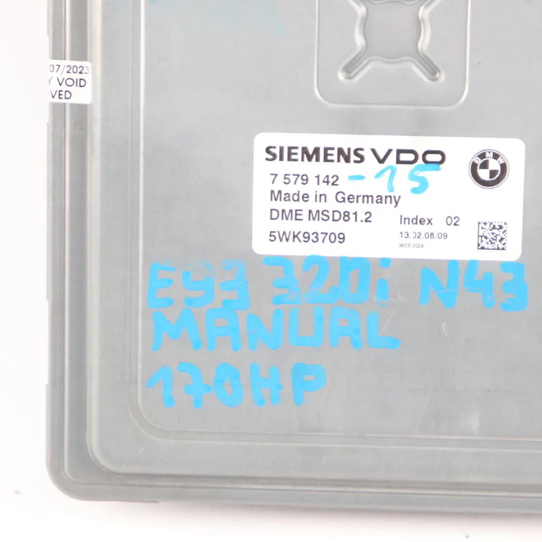 BMW E87 LCI E90 120i 320i Benziner N43 170PS ECU Kit DME CAS3 Schlüssel - SKU 7579142-4 - Teilenummer 7579142