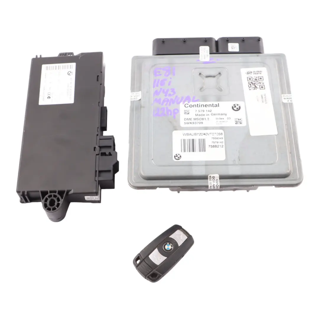 Benziner N43 ECU Kit DME CAS3 Schlüssel für BMW E87 LCI E90 116i 316i 1.6 mit Teilenummer 7579142 BMW E87 LCI E90 116i 316i 1.6 Benziner N43 ECU Kit DME CAS3 Schlüssel - SKU 7579142-5 - Teilenummer 7579142