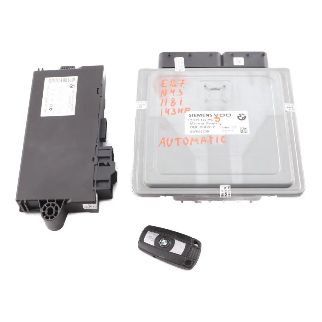 BMW E87 LCI E90 118i 318i N43 143HP ECU Kit DME CAS3 Key Automatic - SKU 7579142-9 - Part number 7579142