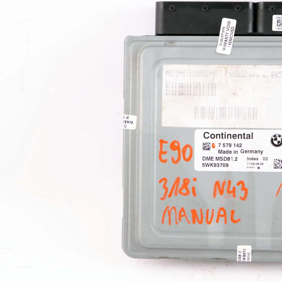 N43 Petrol ECU Engine Control Unit DME Manual to BMW E87 LCI E90 118i 318i with Part number 7579142 BMW E87 LCI E90 118i 318i N43 Petrol ECU Engine Control Unit DME Manual - SKU 7579142 - Part number 7579142