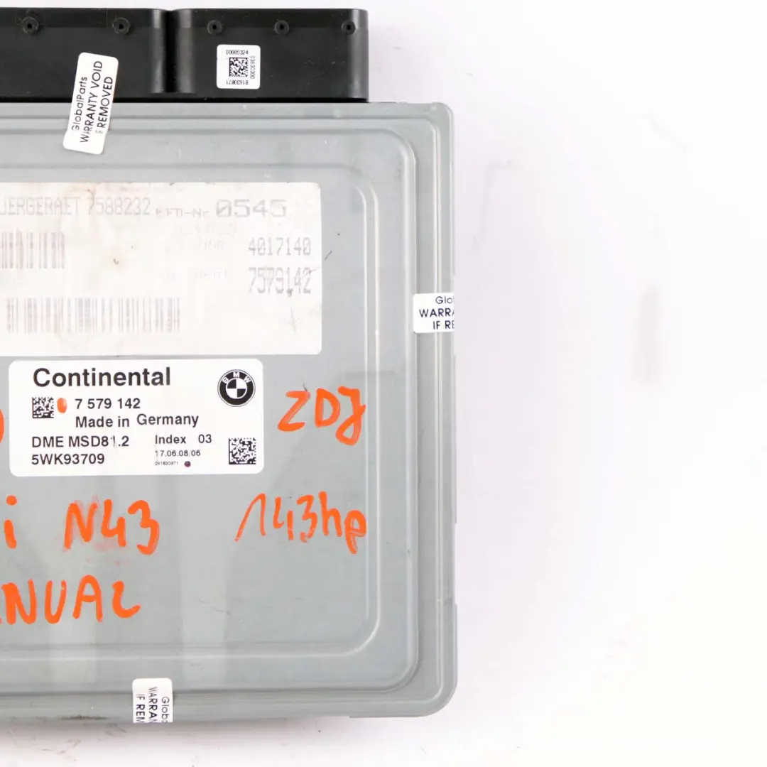 BMW E81 E82 E87 E88 E90 E91 E92 E93 N43 Motorsteuergerät DME - SKU 7579142 - Teilenummer 7579142
