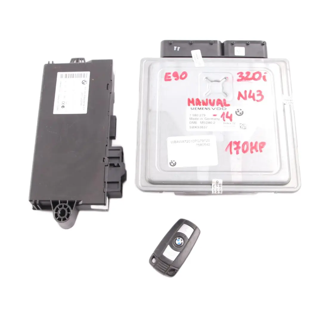 N43 170HP ECU Kit moteur DME CAS3 Manuel clé pour BMW E87 LCI E90 120i 320i à propos du numéro de pièce 7580279 BMW E87 LCI E90 120i 320i N43 170HP ECU Kit moteur DME CAS3 Manuel clé - SKU 7580279-14 - Numéro de pièce 7580279