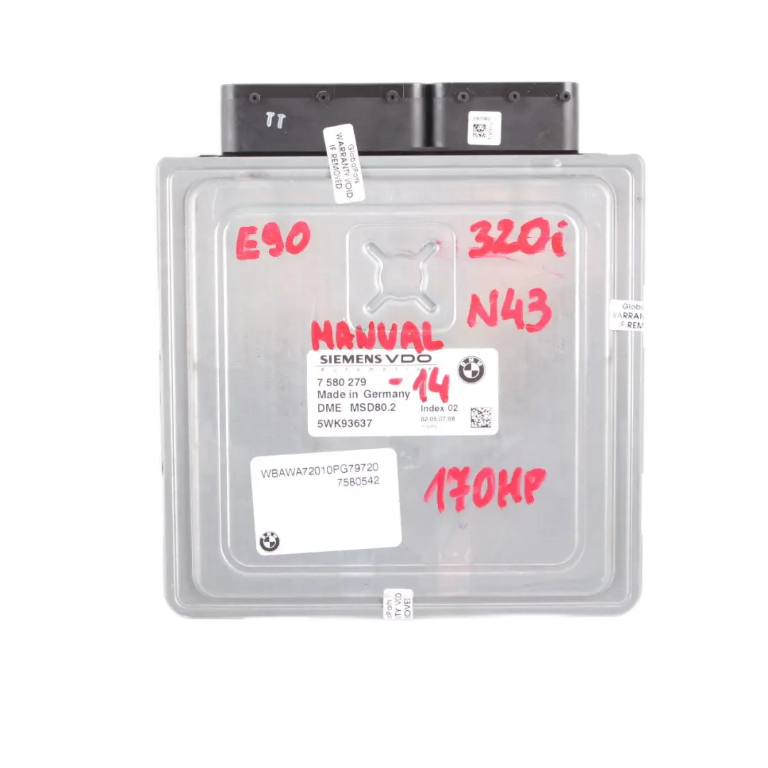 BMW E81 E87 LCI E90 120i 320i N43 ECU Centralina Dme Cambio - SKU 7580279-14 - Numero di parte 7580279