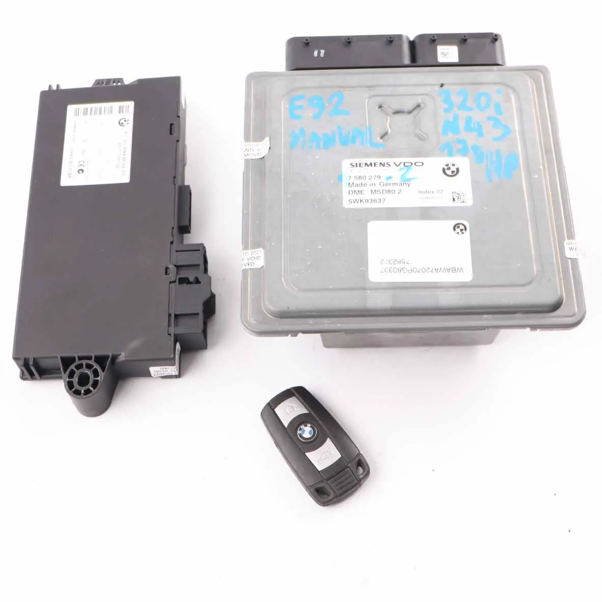BMW E87 LCI E90 E92 120i 320i N43 170HP ECU Kit DME 7580279 CAS3 + Key Manual