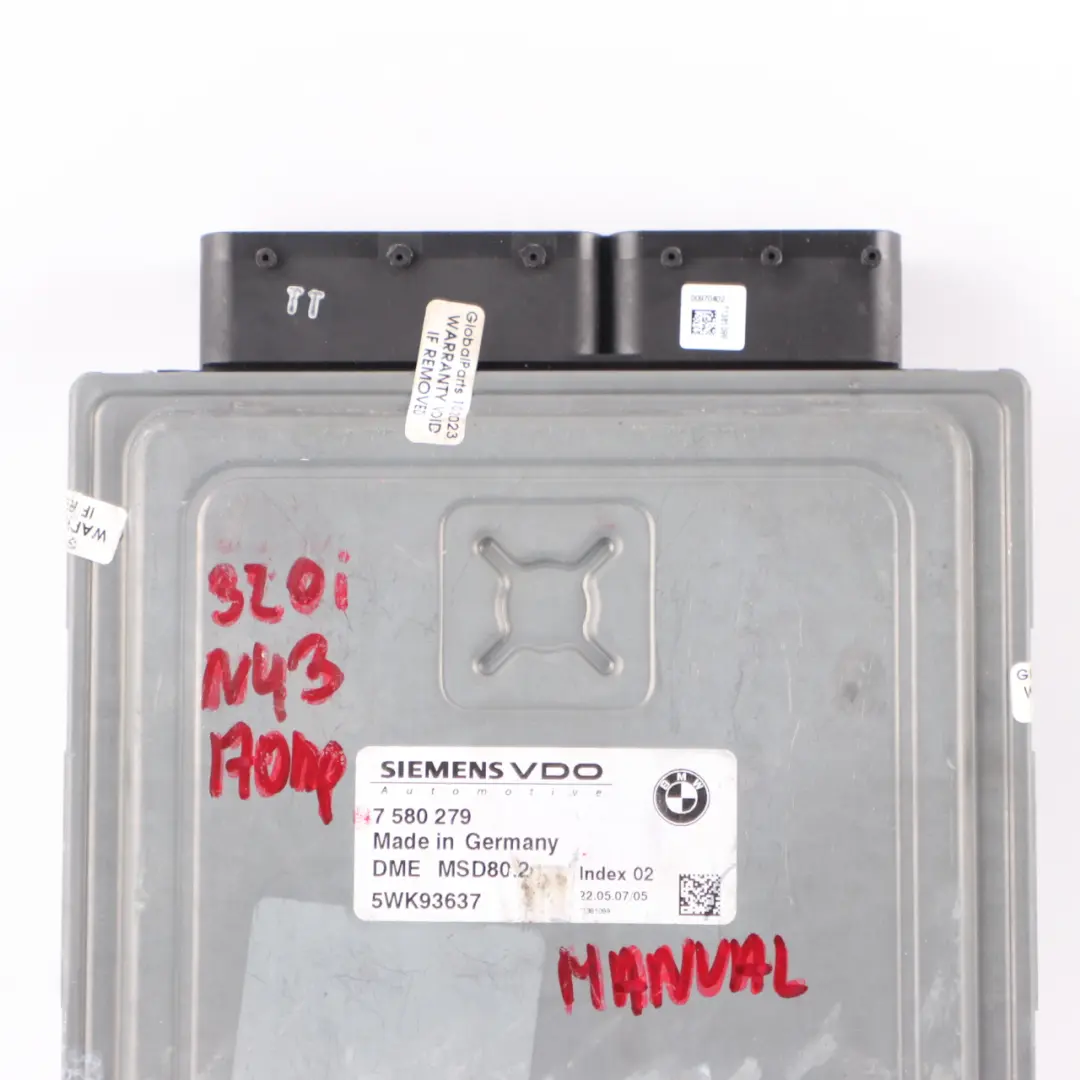 N43 170HP ECU Unité de contrôle du moteur DME Manuel pour BMW E87 LCI E90 120i 320i à propos du numéro de pièce 7580279 BMW E87 LCI E90 120i 320i N43 170HP ECU Unité de contrôle du moteur DME Manuel - SKU 7580279-3 - Numéro de pièce 7580279