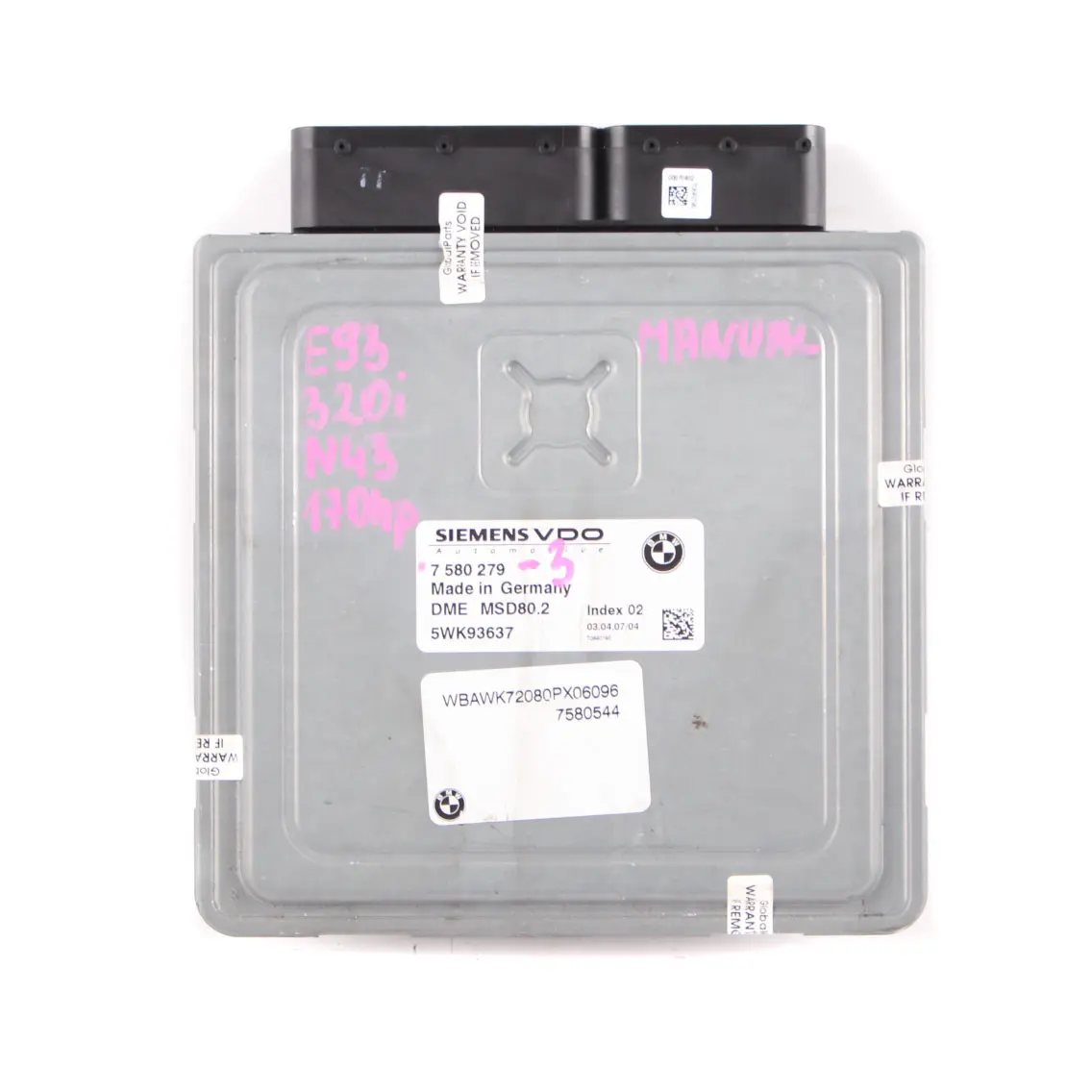 BMW E87 LCI E90 120i 320i N43 170HP ECU Unité de contrôle du moteur DME Manuel