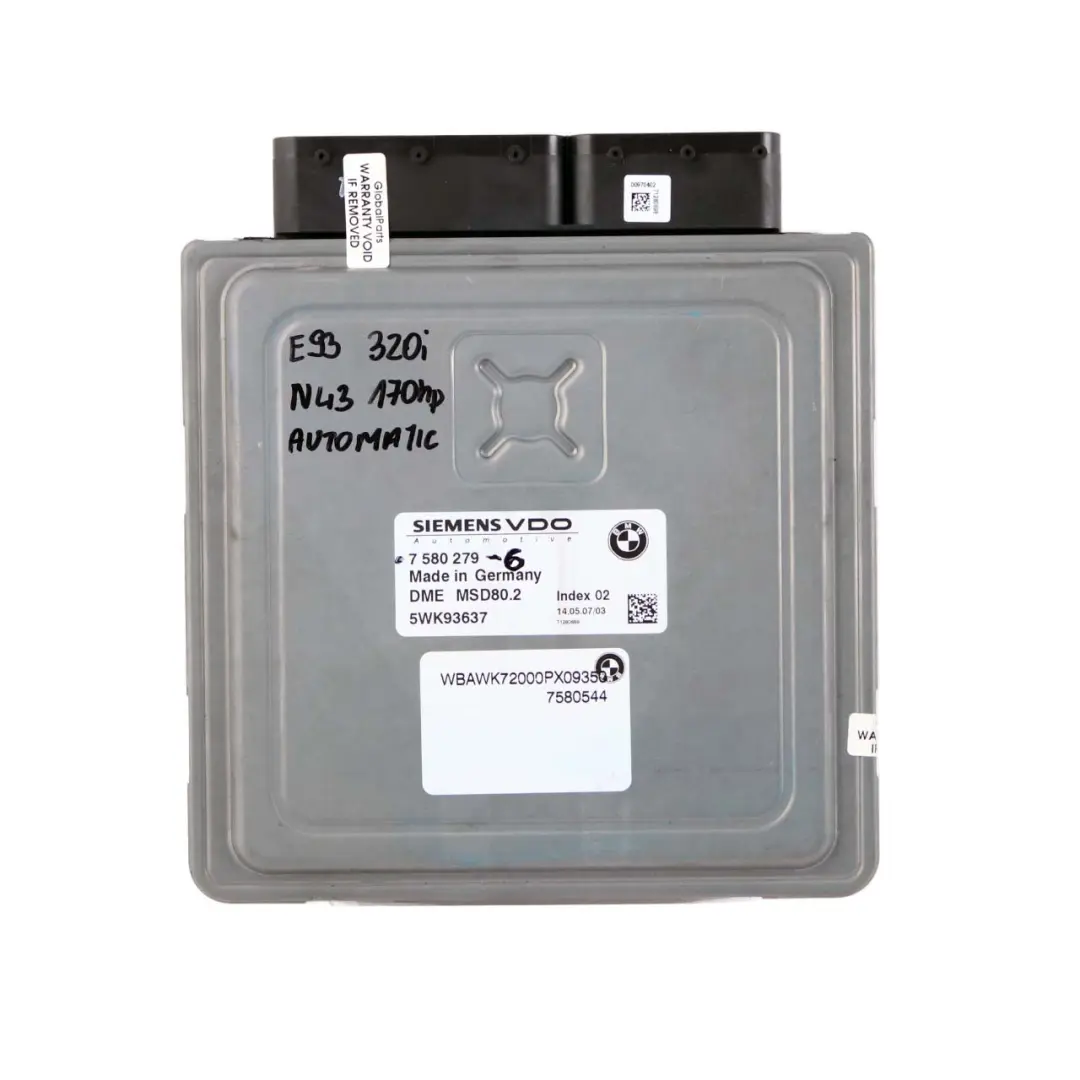 N43 ECU Kit DME CAS3 Keys Automatic to BMW 1 3 Series E81 E87 E90 120i 320i with Part number 7580279 BMW 1 3 Series E81 E87 E90 120i 320i N43 ECU Kit DME CAS3 Keys Automatic - SKU 7580279-6 - Part number 7580279