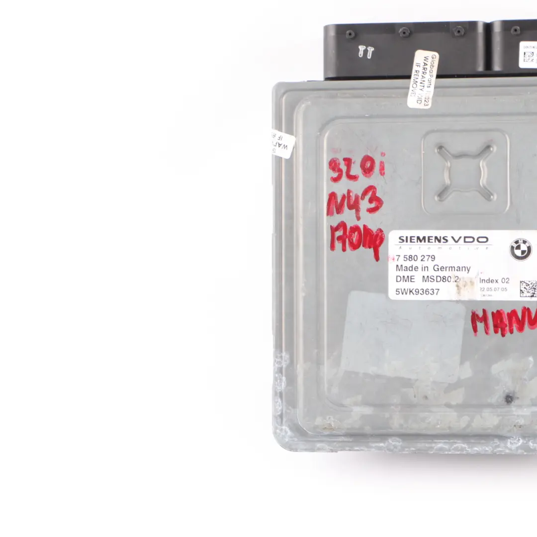 BMW E87 LCI E90 320i N43 170HP ECU Unità di controllo motore DME Manual - SKU 7580279 - Numero di parte 7580279