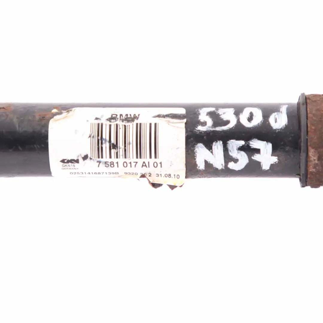 Driveshaft BMW F10 F11 N57 Axle Left N/S Shaft Diesel D=31MM to Rear with Part number 7581017 Rear Driveshaft BMW F10 F11 N57 Axle Left N/S Shaft Diesel D=31MM - SKU 7581017 - Part number 7581017