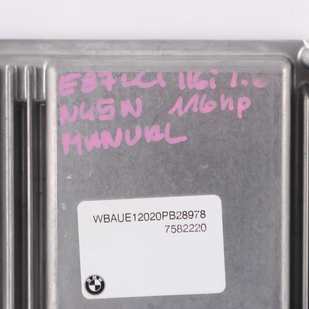 BMW E81 E87 LCI E90 116I 316I N45N 116HP Motore ECU DME Cambio Manuale - SKU 7581848 - Numero di parte 7581848