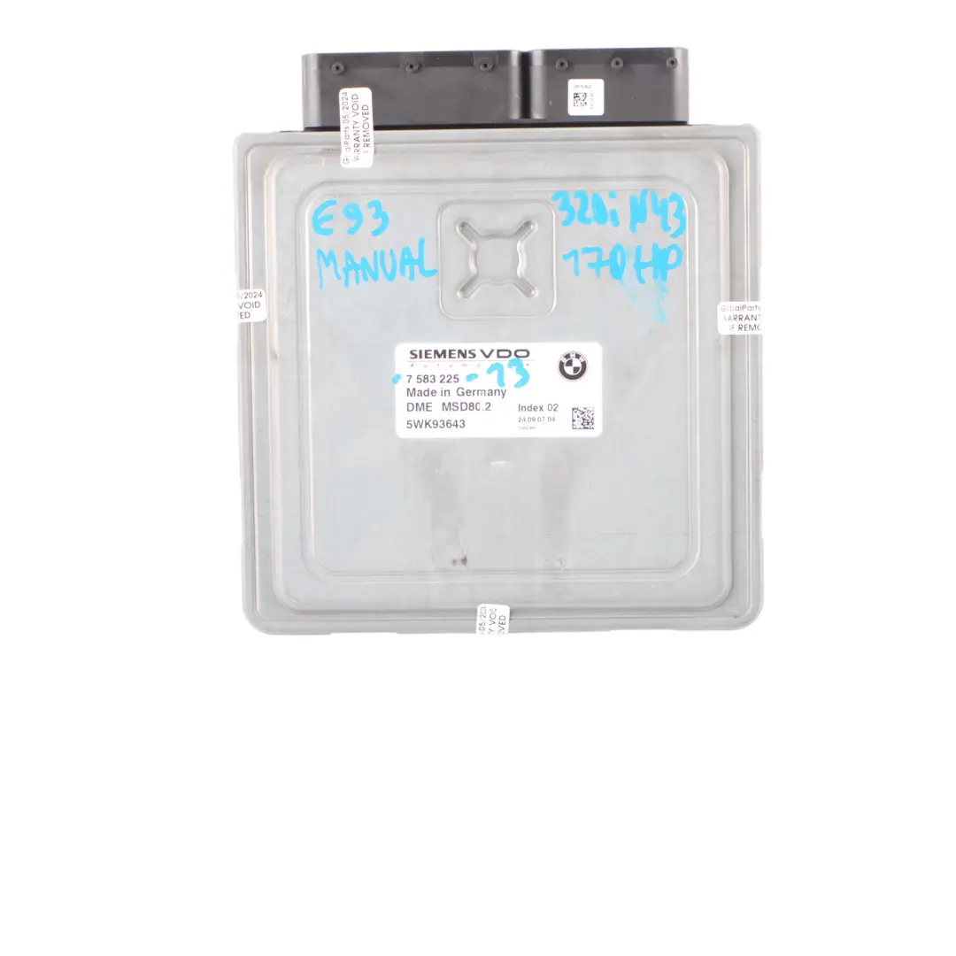 N43 120i 320i N43 170HP ECU Kit DME CAS3 Key Manual to BMW E81 E87 E90 with Part number 7583225 BMW E81 E87 E90 N43 120i 320i N43 170HP ECU Kit DME CAS3 Key Manual - SKU 7583225-13 - Part number 7583225