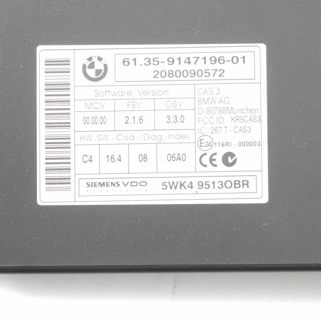BMW E81 116i 1.6 N46 Moduł CAS Komputer Sterownik Silnika Kluczyk - SKU 7583225-1 - Numer Części 7583225