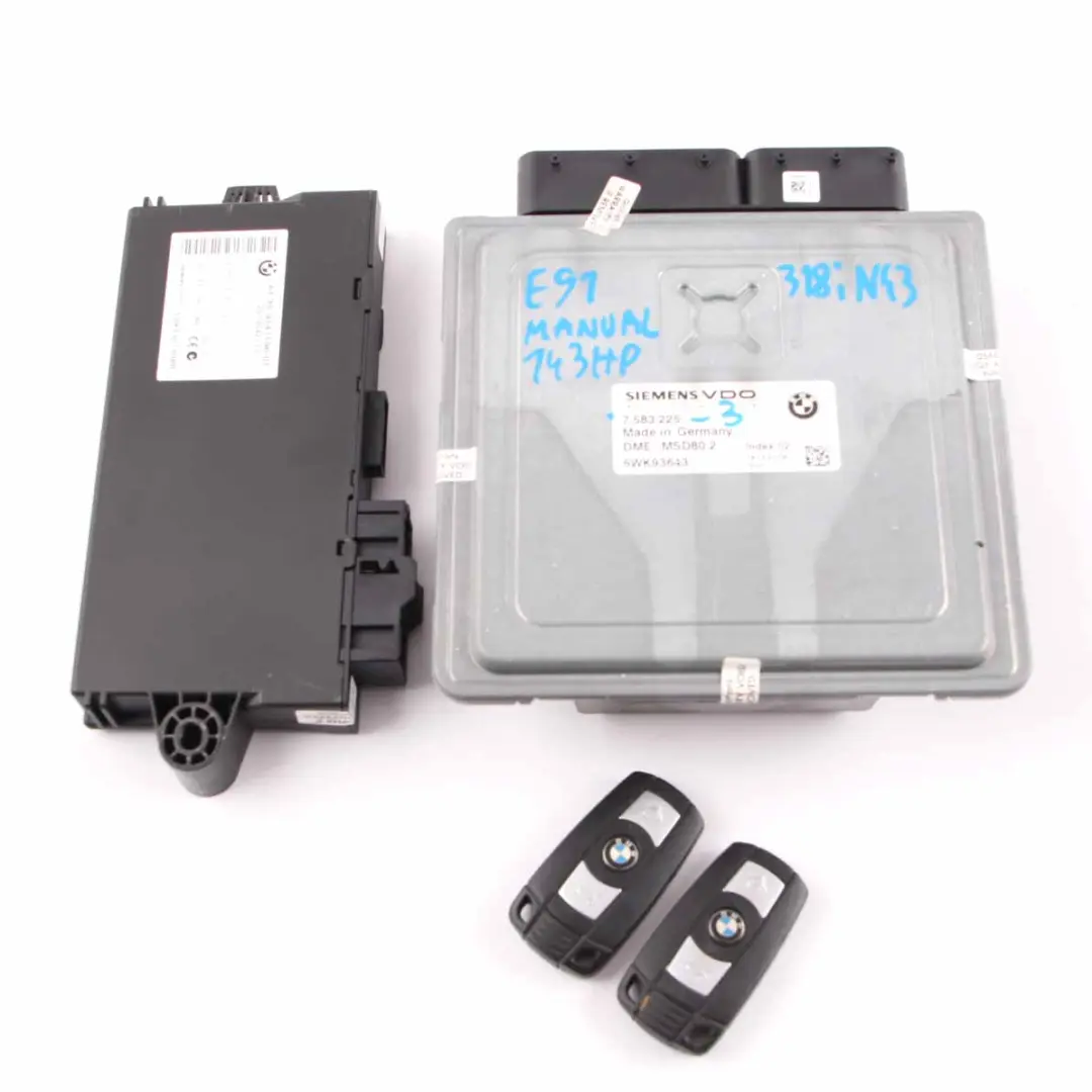 N43 ECU Control Unit Kit DME CAS3 Keys Manual to BMW E87 LCI E90 118i 318i with Part number 7583225 BMW E87 LCI E90 118i 318i N43 ECU Control Unit Kit DME CAS3 Keys Manual - SKU 7583225-3 - Part number 7583225