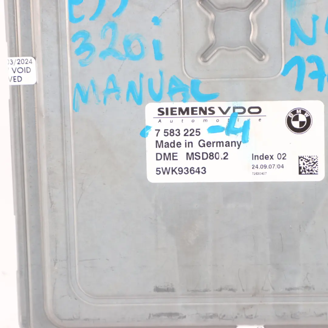 BMW E81 E87 LCI E90 120I 320I Gasolina N43 Motor ECU KIT DME CAS3 Llave - SKU 7583225-4 - Número de pieza 7583225