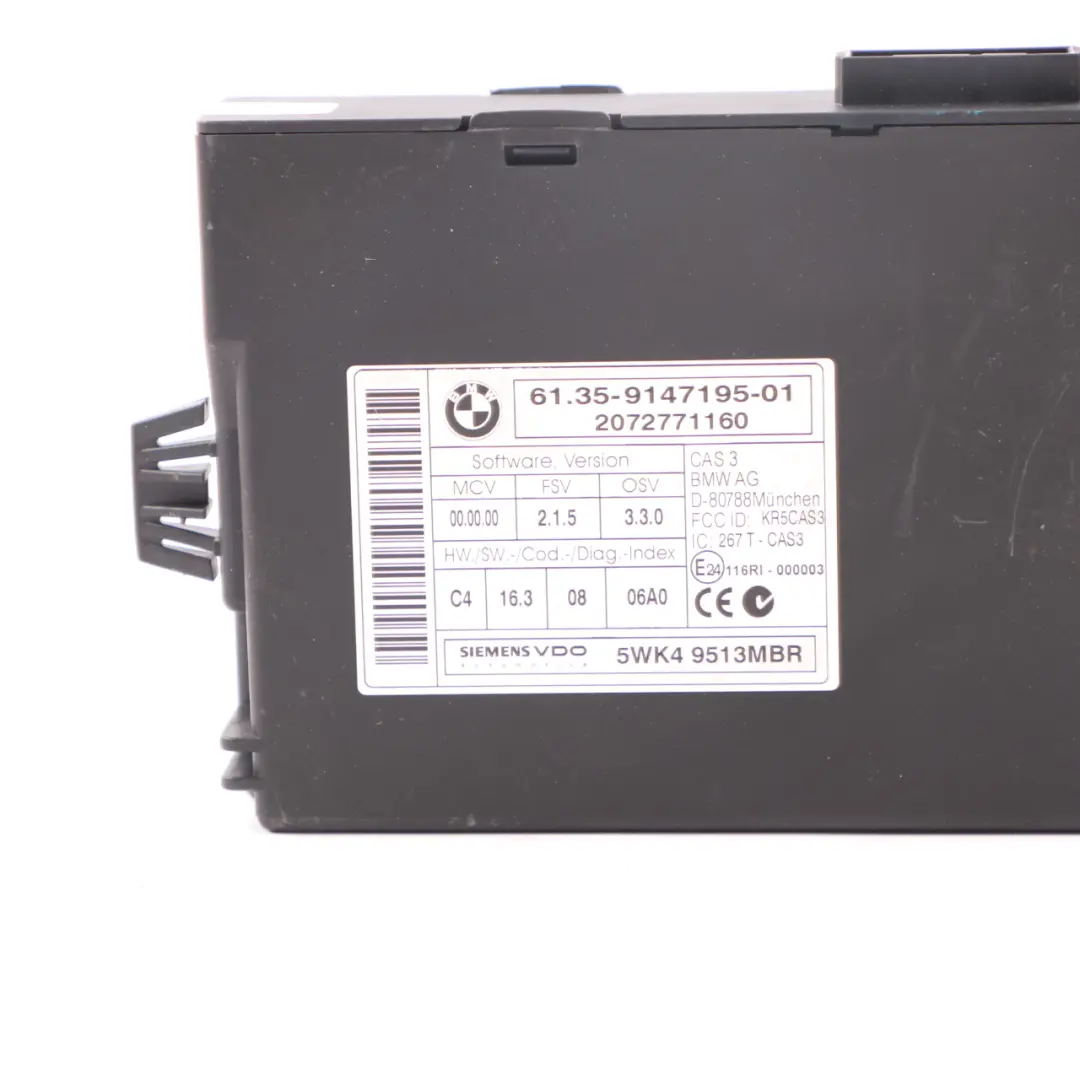 BMW 1 3 Serie E81 E87 LCI E90 120i 320i Boitier de base DME CAS3 Cle - SKU 7583225-4 - Numéro de pièce 7583225