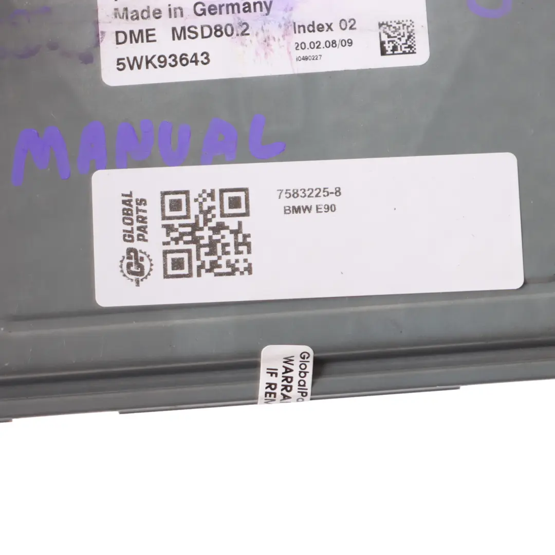 N43 170HP ECU Kit DME CAS3 + Key Manual to BMW E87 LCI E90 E91 120i 320i with Part number 7583225 BMW E87 LCI E90 E91 120i 320i N43 170HP ECU Kit DME CAS3 + Key Manual - SKU 7583225-8 - Part number 7583225