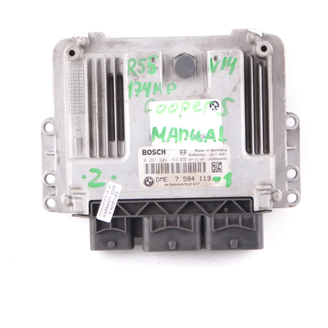 Mini Cooper S R55 R56 N14 1.6 174HP ECU Kit DME CAS3 Key Manual - SKU 7584113-1 - Part number 7584113