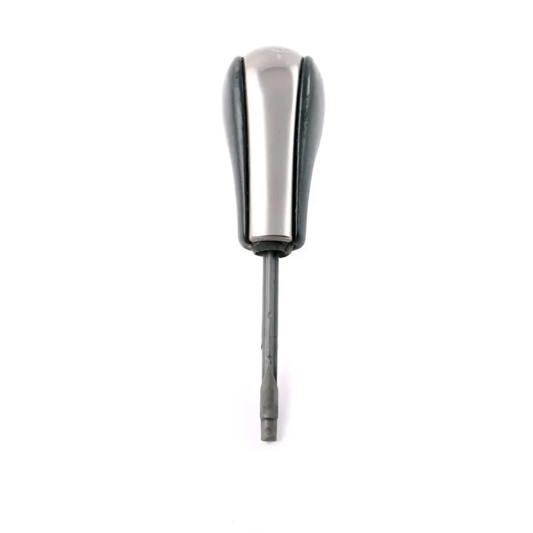 BMW 5 6 Series E60 E61 E63 E64 Leather Ring Gear Shift Knob Lever Handle Chrome - SKU 7585790-1 - Part number 7585790