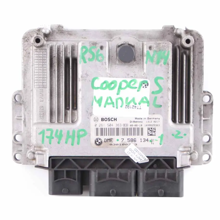 Mini Cooper S R56 N14 1.6 174HP ECU Kit Unit DME + CAS3 + 2 Keys Manual - SKU 7586134-1 - Part number 7586134
